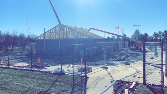 Evelyn Alexander pool house under construction